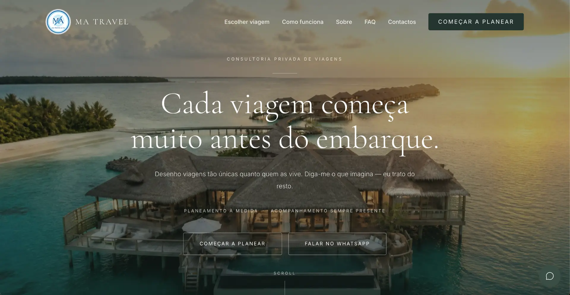 MA Travel & Co. — Website & Sistema de Captação